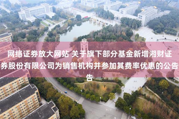 网络证劵放大网站 关于旗下部分基金新增湘财证券股份有限公司为销售机构并参加其费率优惠的公告