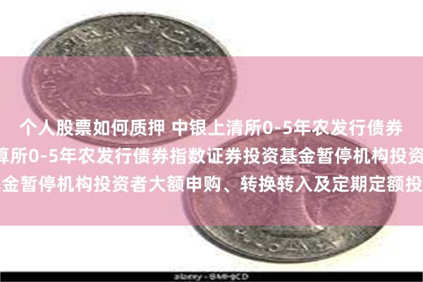 个人股票如何质押 中银上清所0-5年农发行债券指数: 关于中银上海清算所0-5年农发行债券指数证券投资基金暂停机构投资者大额申购、转换转入及定期定额投资业务的公告