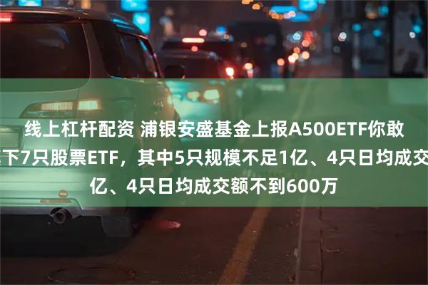 线上杠杆配资 浦银安盛基金上报A500ETF你敢买吗？公司旗下7只股票ETF，其中5只规模不足1亿、4只日均成交额不到600万